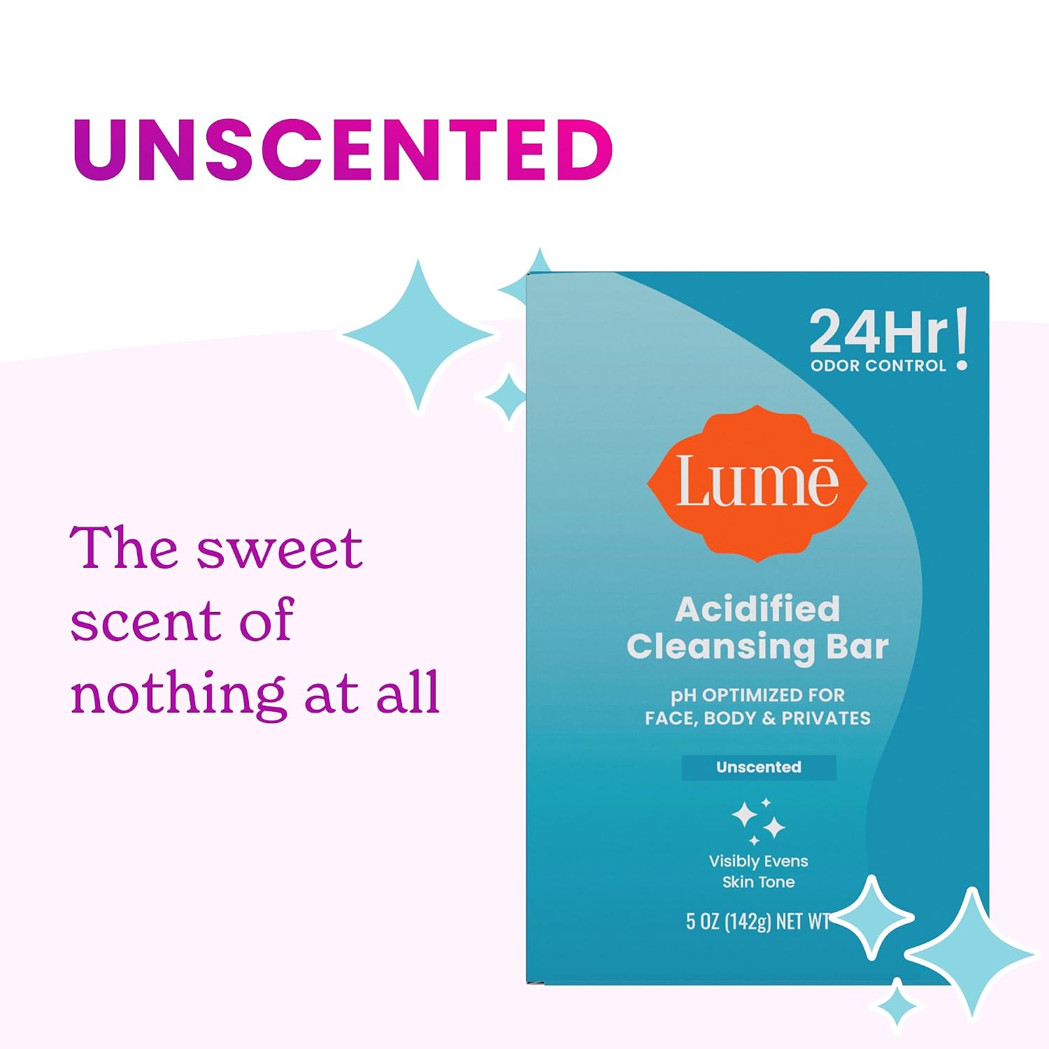 Lume Acidified Body Cleansing Bar - 24 Hour Odor Control - Removes Odor Better than Soap