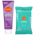 Lume Acidified Body Wash & Flushable Deodorant Wipes - 24 Hour Odor Control