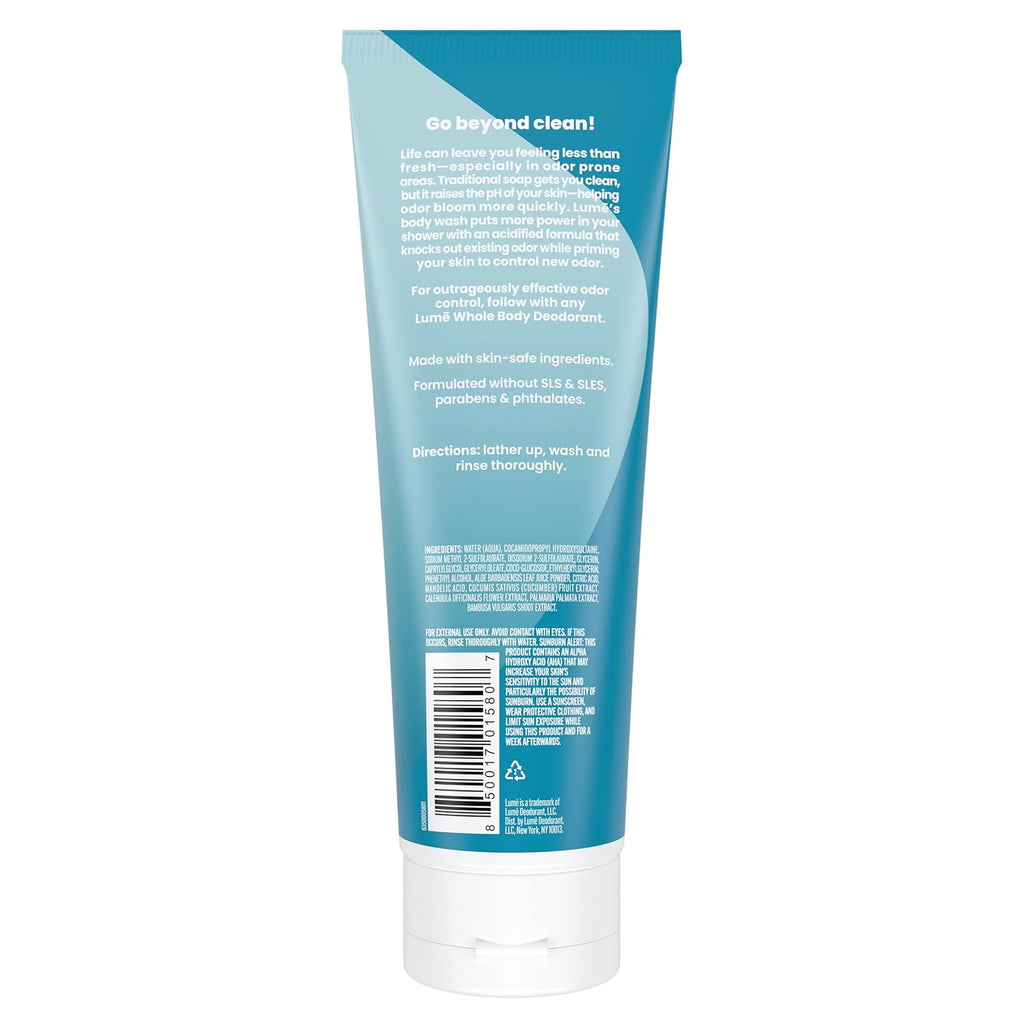 Lume Acidified Body Wash - 24 Hour Odor Control - Removes Odor Better than Soap - Moisturizing Formula