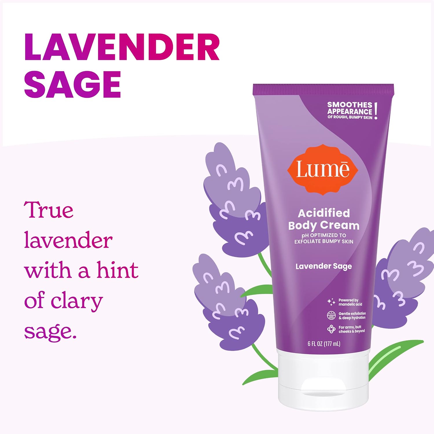 Lume Acidified Body Cream - Smooth Appearance of Rough. Bumpy Skin