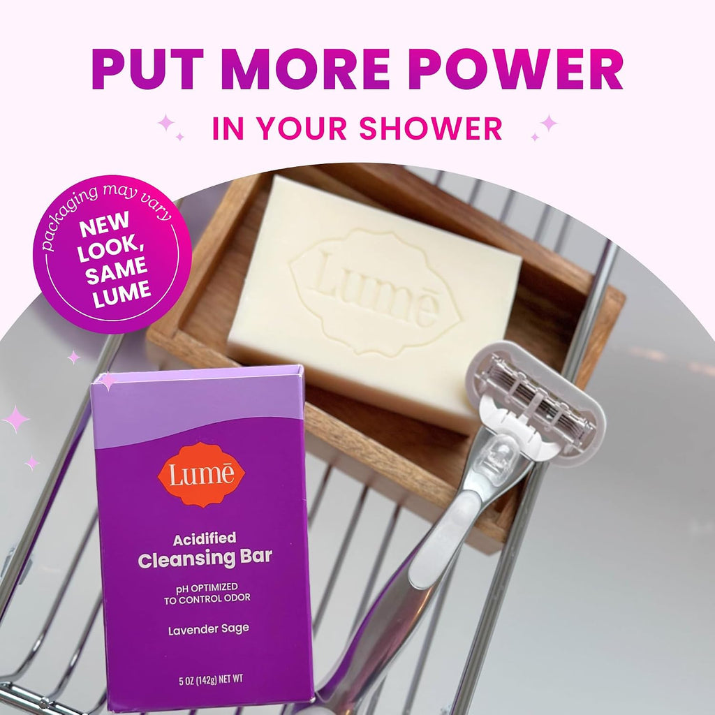 Lume Acidified Body Cleansing Bar - 24 Hour Odor Control - Removes Odor Better than Soap