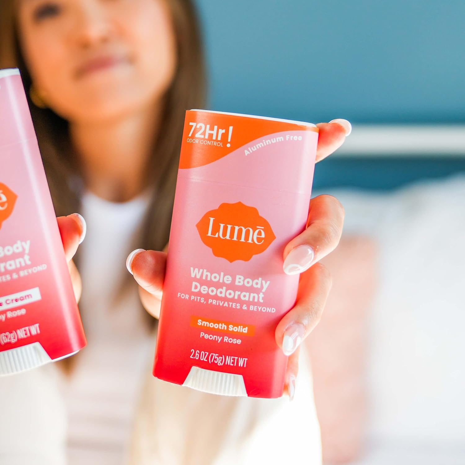 Lume Whole Body Deodorant - Smooth Solid Stick - 72 Hour Odor Control - Aluminum Free. Baking Soda Free and Skin Loving - 2.6 Ounce (Pack of 3) (Peony Rose)