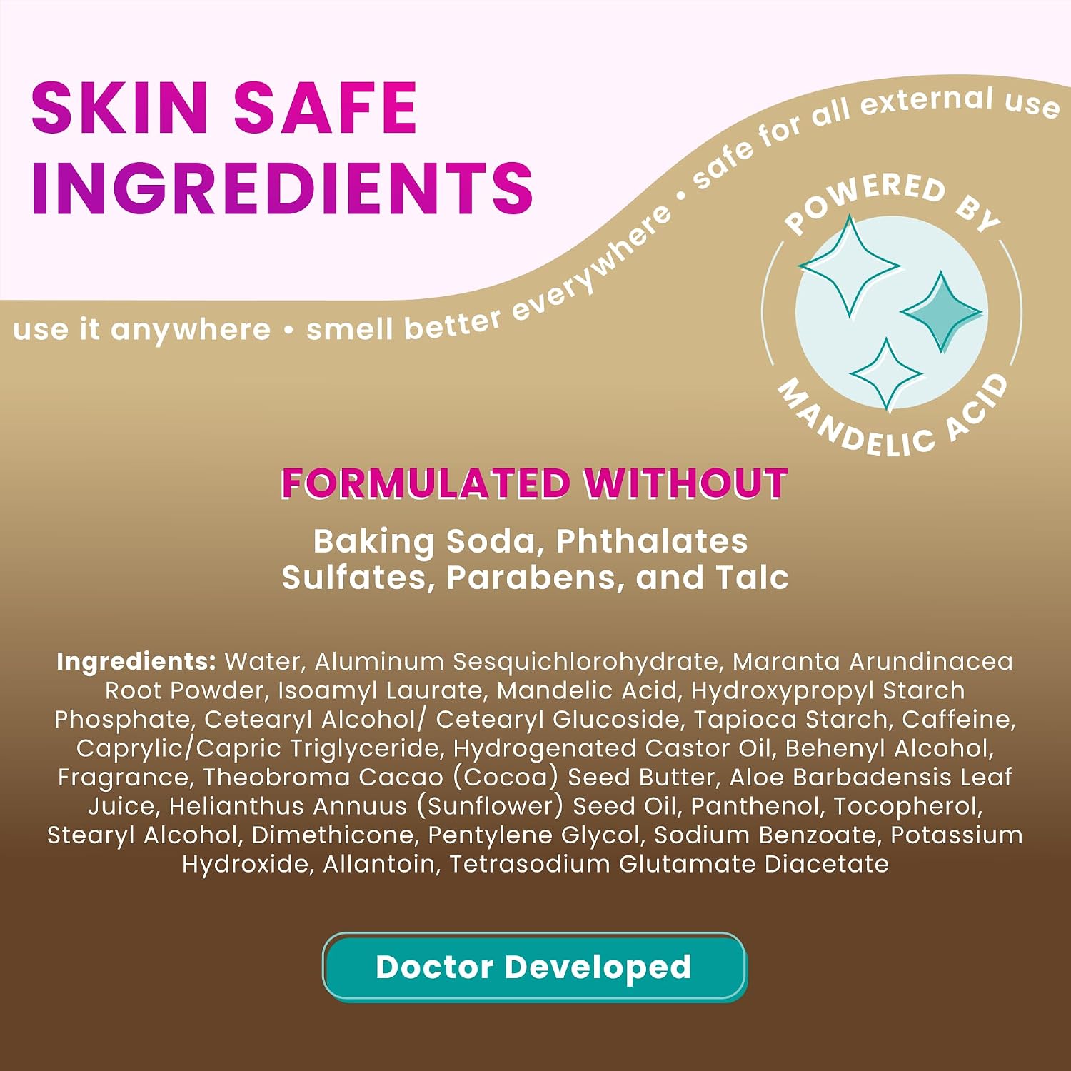 Lume Whole Body Deodorant - Invisible Cream Tube - 72 Hour Odor Control - Doctor Developed - Aluminum Free. Baking Soda Free and Skin Loving - 3.0 Ounce (Pack of 2) (Vanilla Bliss)